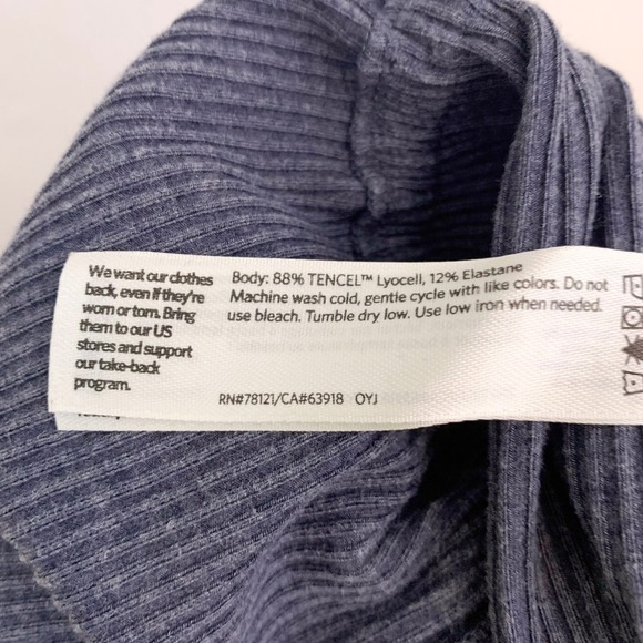 Eileen Fisher Blue Gray Ribbed Ankle Cropped Jumpsuit XS - Picture 4 of 7